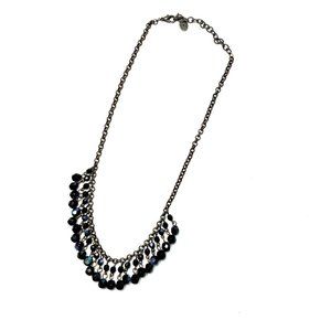 Robert Rose Black Iridescent Beaded Necklace